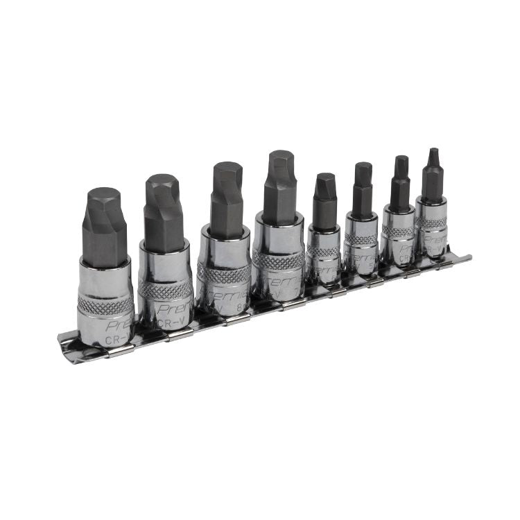 Sealey Hex Socket Bit Set Lock-On 8pc 1/4