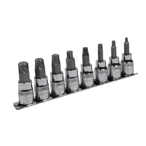 Sealey Hex Socket Bit Set Lock-On 8pc 3/8" Drive - Metric (Premier)