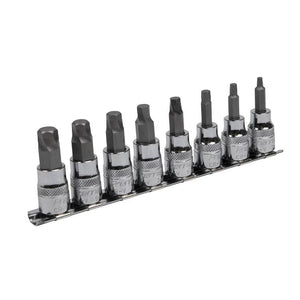 Sealey Hex Socket Bit Set Lock-On 8pc 3/8" Sq Drive - Metric (Premier)