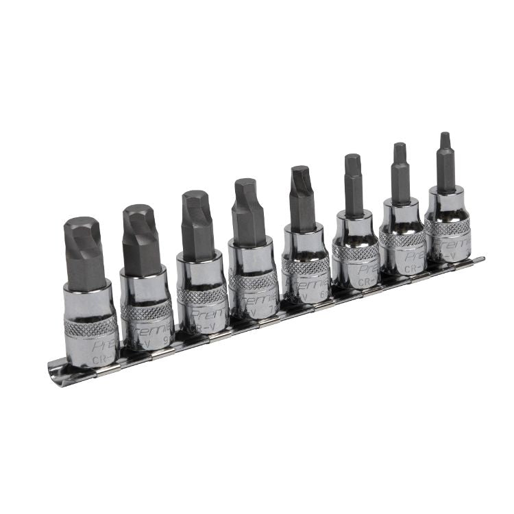 Sealey Hex Socket Bit Set Lock-On 8pc 3/8