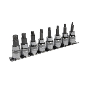 Sealey Hex Socket Bit Set Lock-On 8pc 3/8" Drive - Imperial (Premier)