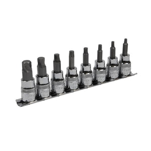 Sealey Hex Socket Bit Set Lock-On 8pc 3/8" Sq Drive - Imperial (Premier)