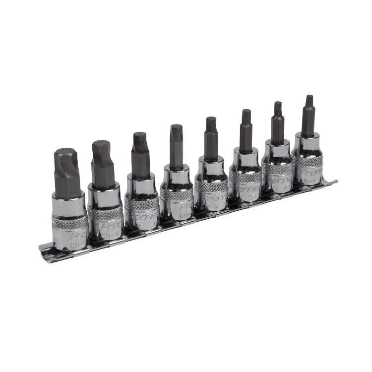 Sealey Hex Socket Bit Set Lock-On 8pc 3/8