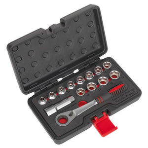 Sealey Socket Set 14pc Go-Through Low Profile WallDrive Metric (Premier)
