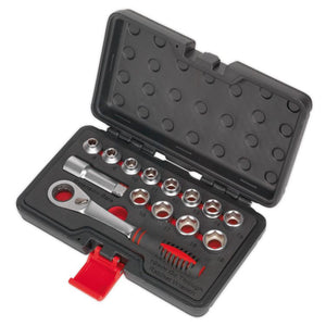 Sealey Socket Set 14pc Go-Through Low Profile WallDrive Metric (Premier)