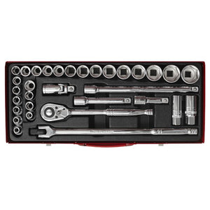 Sealey Socket Set 32pc 1/2" Drive 6pt WallDrive - Metric/Imperial (Premier)