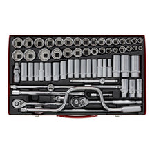 Load image into Gallery viewer, Sealey Socket Set 64pc 3/8&quot; &amp; 1/2&quot; Sq Drive 6pt WallDrive - Metric/Imperial (Premier)
