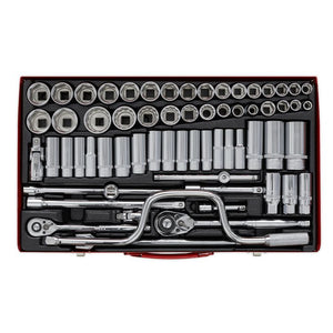 Sealey Socket Set 64pc 3/8" & 1/2" Sq Drive 6pt WallDrive - Metric/Imperial (Premier)