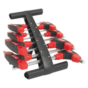 Sealey Ball-End Hex Key Set 8pc T-Handle Metric - Storage Stand (Premier)
