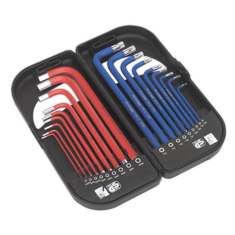 Sealey TRX-Star* & Ball-End Hex Key Set 18pc Long Anti-Slip in Composite Case (Premier)