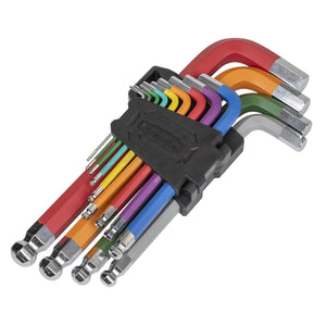 Sealey Ball-End Jumbo Hex Key Set 13pc Colour-Coded (Premier)