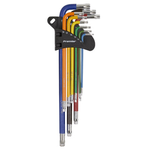 Sealey TRX-Star* Key Set 9pc Colour-Coded Extra-Long (Premier)