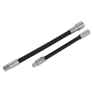 Sealey Flexible Extension Adaptor Set 2pc 1/4"Sq x 150mm & 3/8"Sq x 200mm (Premier)