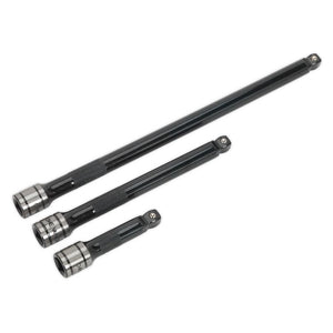 Sealey Wobble/Rigid Extension Bar Set 3pc 3/8" Drive Black Series (Premier)
