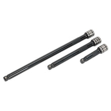 Load image into Gallery viewer, Sealey Wobble/Rigid Extension Bar Set 3pc 3/8&quot; Drive Black Series (Premier)

