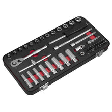 Load image into Gallery viewer, Sealey Socket Set 49pc 1/4&quot; Drive Platinum Series (Premier)
