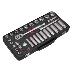Sealey Socket Set 32pc 3/8" Drive Premier Platinum Series