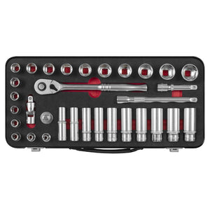Sealey Socket Set 32pc 3/8" Drive Premier Platinum Series