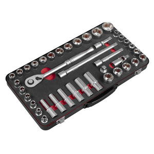 Sealey Socket Set 40pc 1/2" Drive - Metric/Imperial - Premier Platinum Series