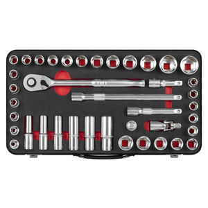 Sealey Socket Set 40pc 1/2" Drive - Metric/Imperial - Premier Platinum Series