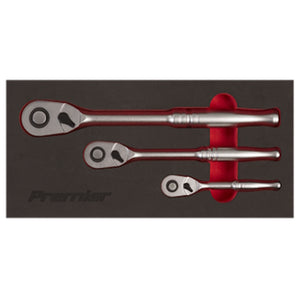Sealey Ratchet Wrench Set 3pc Pear-Head Flip Reverse - Platinum Series (Premier)