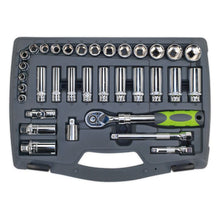 Load image into Gallery viewer, Sealey Socket Set 34pc 3/8&quot; Drive 6pt WallDrive 72-Tooth Metric (Premier)
