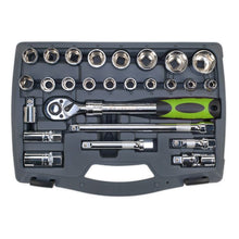Load image into Gallery viewer, Sealey Socket Set 26pc 1/2&quot; Drive 6pt WallDrive 72-Tooth Metric (Premier)
