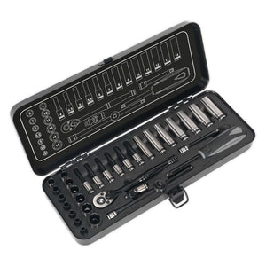 Sealey Socket Set 32pc 1/4" Drive 6pt WallDrive Metric Black Series (Premier)