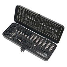 Load image into Gallery viewer, Sealey Socket Set 32pc 1/4&quot; Drive 6pt WallDrive Metric Black Series (Premier)
