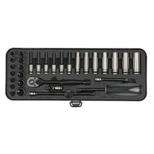 Load image into Gallery viewer, Sealey Socket Set 32pc 1/4&quot; Drive 6pt WallDrive Metric Black Series (Premier)
