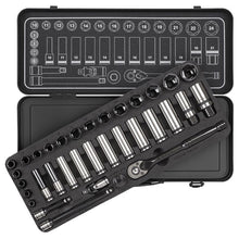 Load image into Gallery viewer, Sealey Socket Set 34pc 3/8&quot; Drive WallDrive Metric Black Series (Premier)
