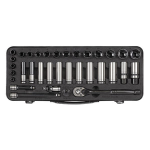 Sealey Socket Set 34pc 3/8" Drive WallDrive Metric Black Series (Premier)