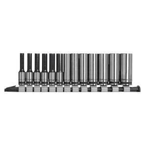 Sealey Socket Set Deep 13pc 1/4" Drive Metric - Black Series (Premier)