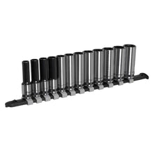Load image into Gallery viewer, Sealey Socket Set Deep 12pc 3/8&quot; Drive Metric - Black Series (Premier)
