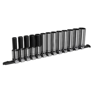 Sealey Socket Set Deep 13pc 1/2" Drive Metric - Black Series (Premier)