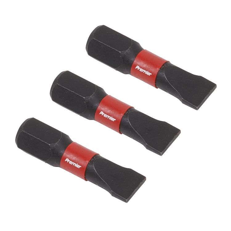 Sealey Slotted 6.5mm Impact Power Tool Bits 25mm - 3pc (Premier)