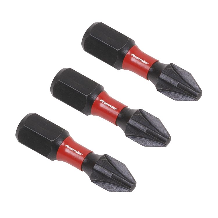 Sealey Pozi #2 Impact Power Tool Bits 25mm - 3pc (Premier)