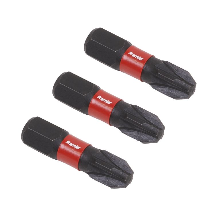 Sealey Pozi #3 Impact Power Tool Bits 25mm - 3pc (Premier)