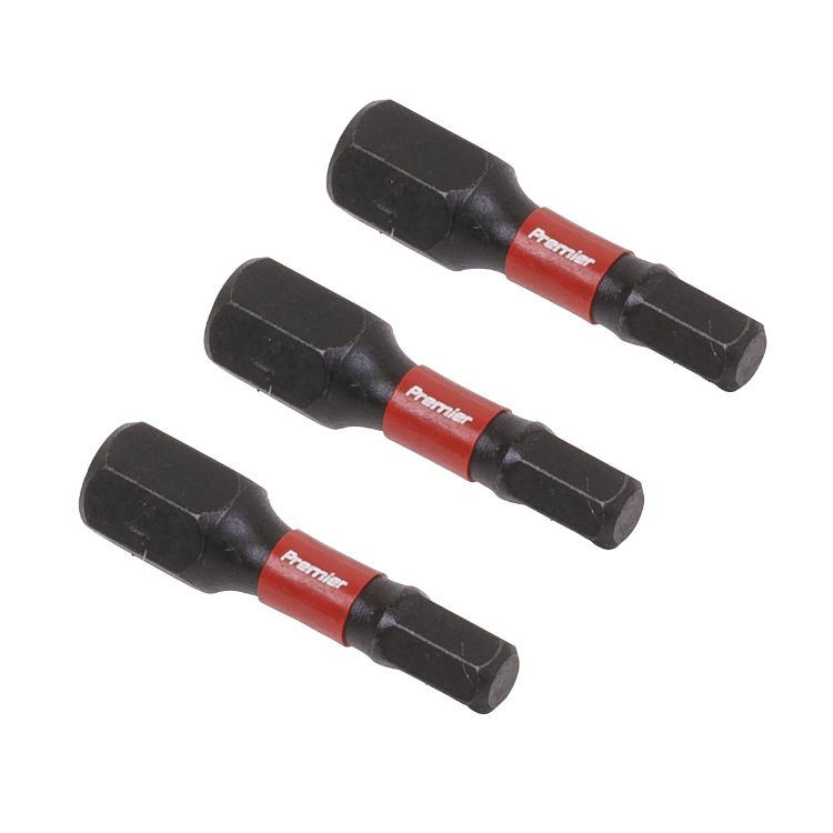Sealey Hex 4mm Impact Power Tool Bits 25mm - 3pc (Premier)