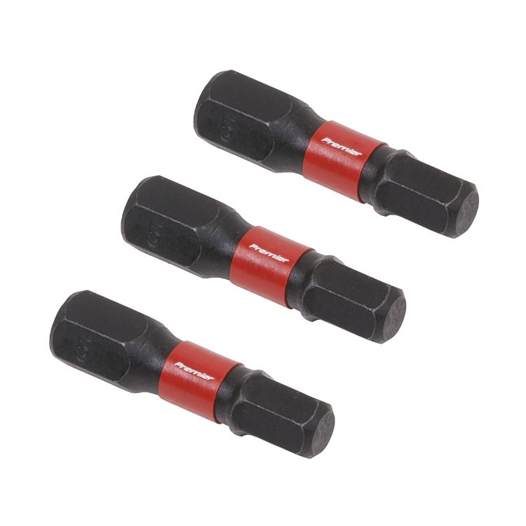 Sealey Hex 5mm Impact Power Tool Bits 25mm - 3pc (Premier)