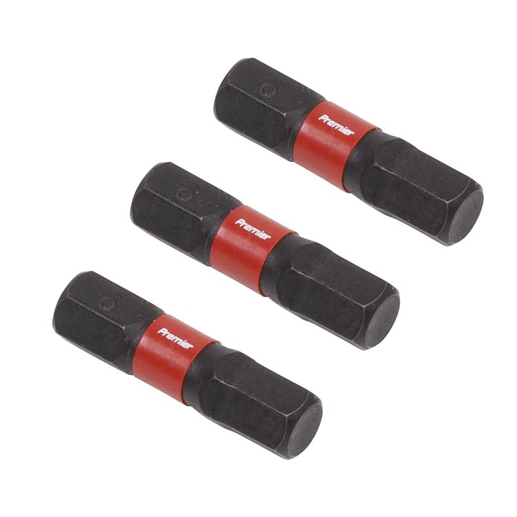Sealey Hex 6mm Impact Power Tool Bits 25mm - 3pc (Premier)