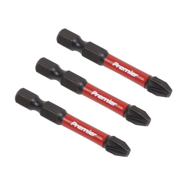 Sealey Pozi #3 Impact Power Tool Bits 50mm - 3pc (Premier)