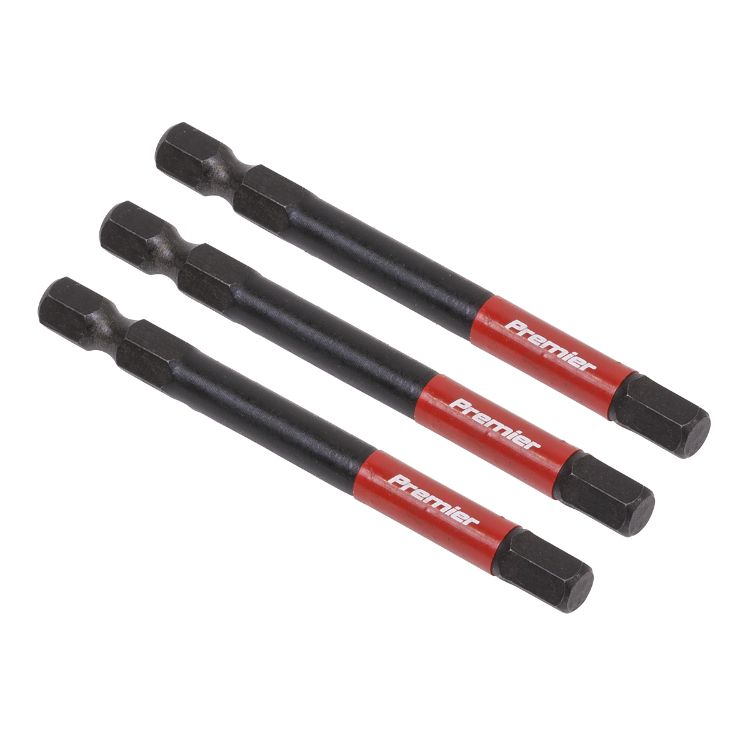 Sealey Hex 6mm Impact Power Tool Bits 75mm - 3pc (Premier)
