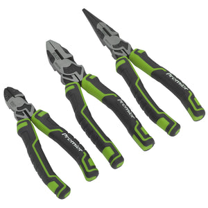 Sealey Pliers Set 3pc High Leverage - Hi-Vis Green (Premier)