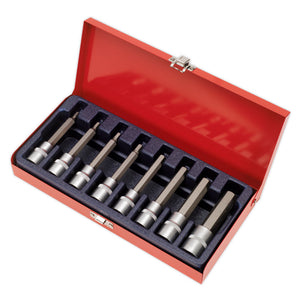 Sealey Hex Socket Bit Set 8pc 1/2" Sq Drive - Metric in Storage Case (Premier)