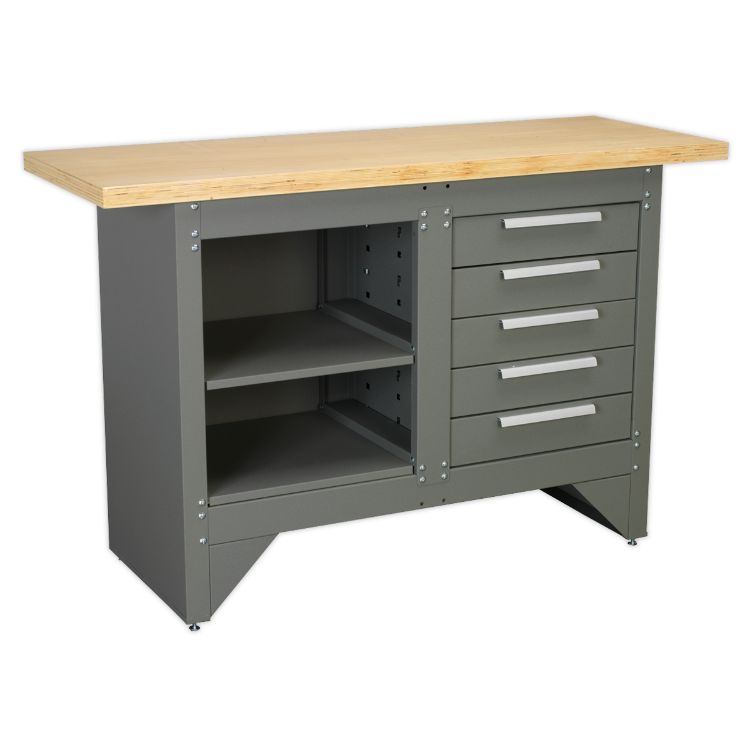 Sealey Workbench, 5 Drawers Ball-Bearing Slides Heavy-Duty