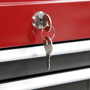 Sealey Topchest 6 Drawer Ball-Bearing Slides - Red/Grey