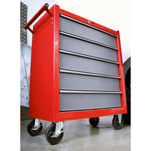 Load image into Gallery viewer, Sealey Rollcab 5 Drawer Ball-Bearing Slides Red/Grey
