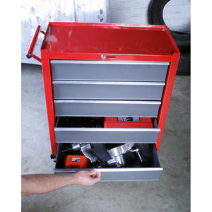 Sealey Rollcab 5 Drawer Ball-Bearing Slides Red/Grey