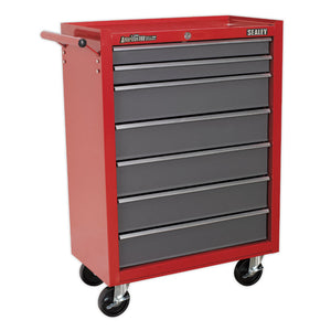 Sealey Rollcab 7 Drawer Ball-Bearing Slides Red/Grey